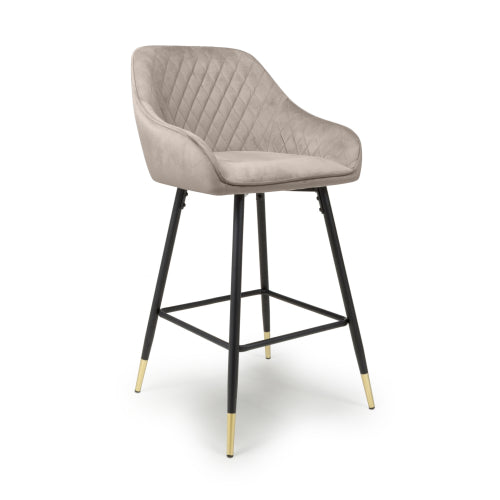 Shankar Savanna Brushed Velvet Bar Stool in Mink