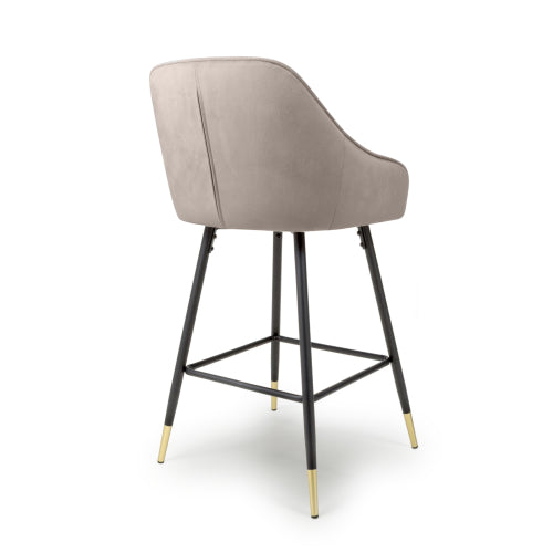 Shankar Savanna Brushed Velvet Bar Stool in Mink