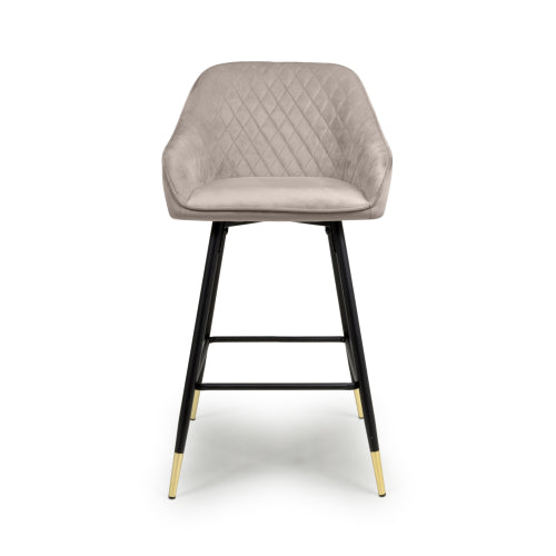 Shankar Savanna Brushed Velvet Bar Stool in Mink