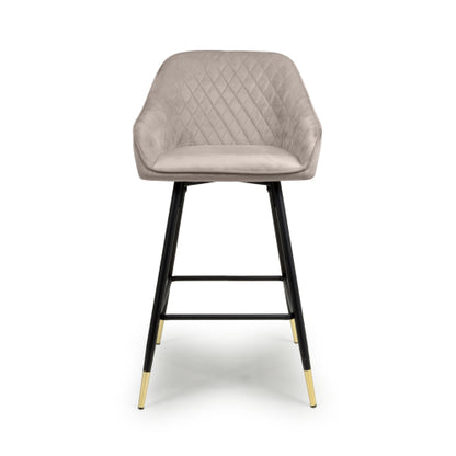 Shankar Savanna Brushed Velvet Bar Stool in Mink