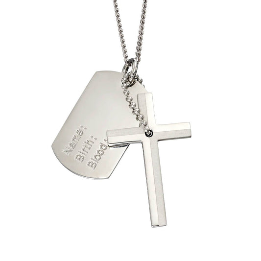Fred Bennett Cross and Medical Dog Tag Necklace