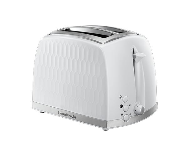 Russell Hobbs 2 Slice Honeycomb Toaster in White