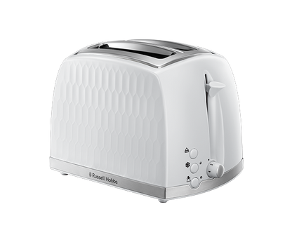 Russell Hobbs 2 Slice Honeycomb Toaster in White