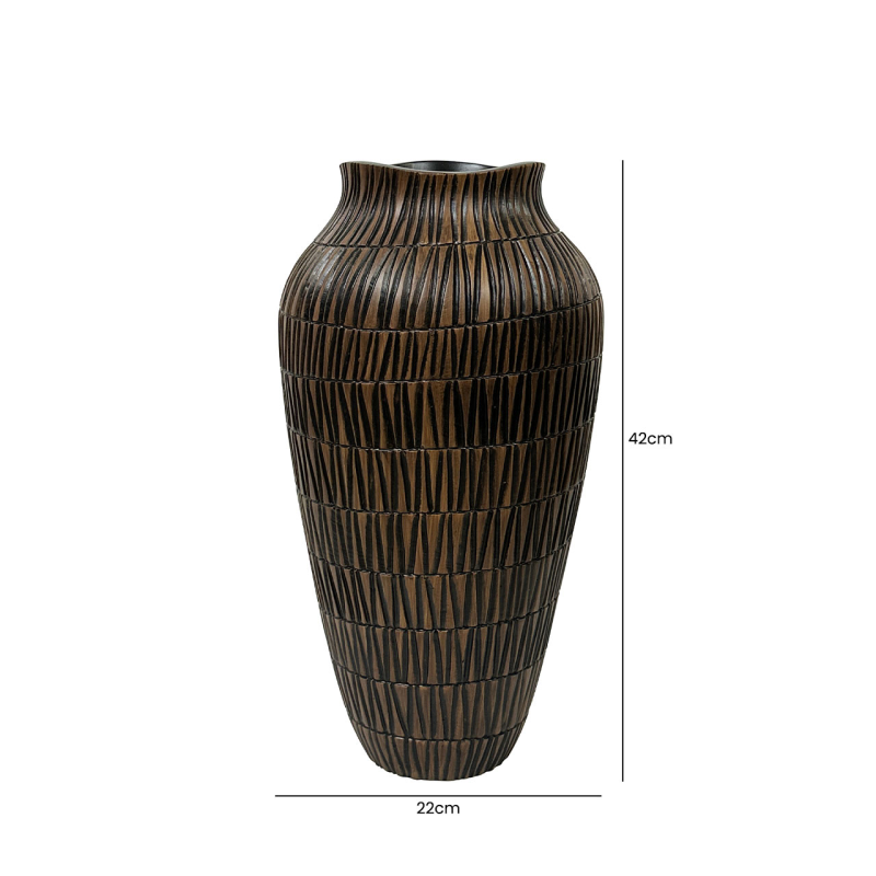 Black and Brown Polyresin Vase