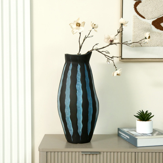 Black and Blue Ceramic Vase (44.5cm)