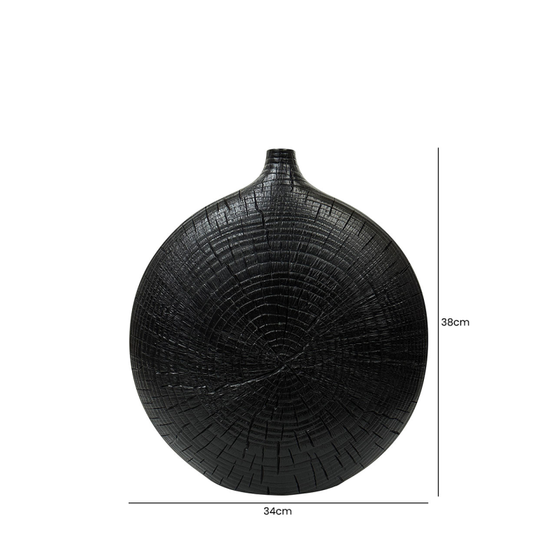 Matte Black Polyresin Vase
