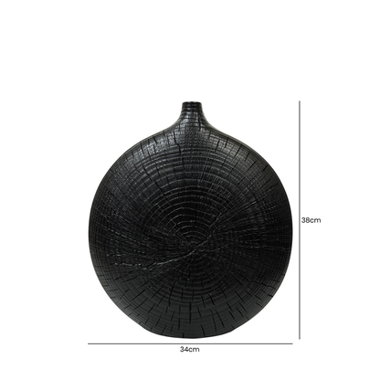Matte Black Polyresin Vase