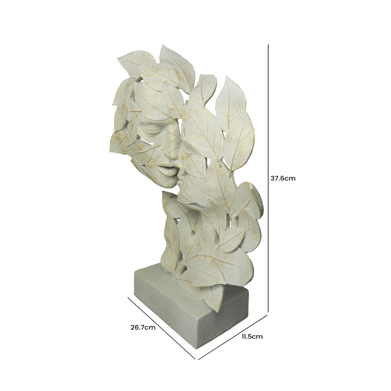 Cream and Gold Polyresin Couple (37.6cm)