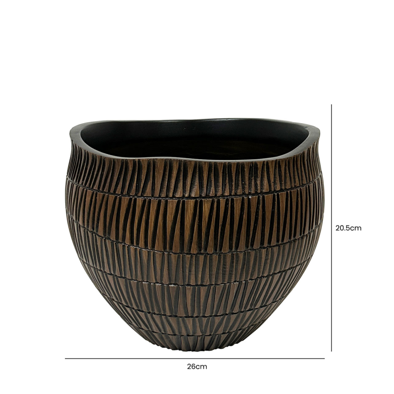 Black and Brown Polyresin Dish