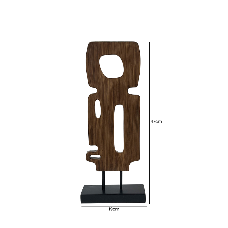 Black and Brown Abstract Polyresin Sculpture
