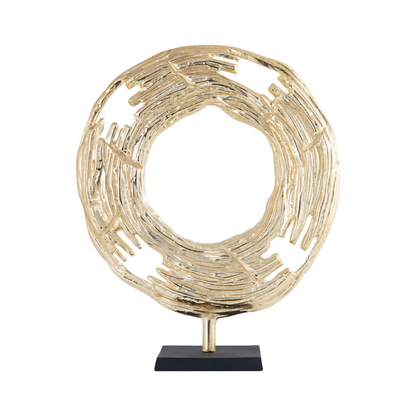 Gold Round Metal Sculpture (47cm)