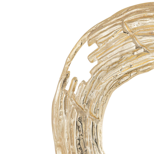 Gold Round Metal Sculpture (47cm)