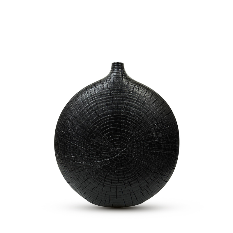 Matte Black Polyresin Vase