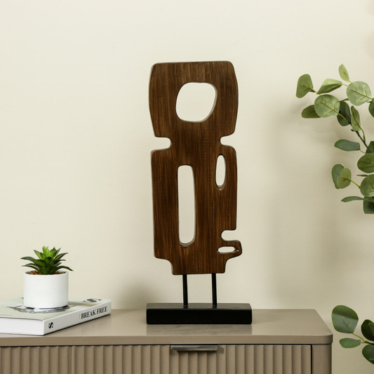 Black and Brown Abstract Polyresin Sculpture