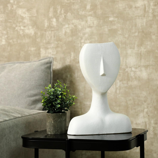 White Face Ceramic Vase