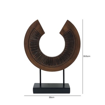 Black & Brown Semi circular Polyresin Sculpture