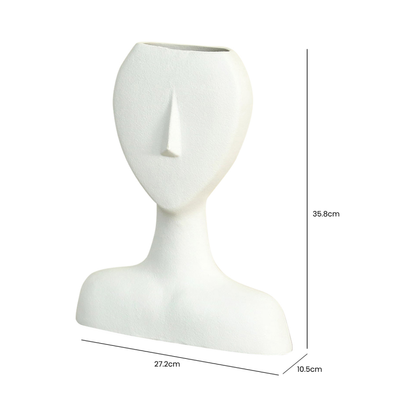 White Face Ceramic Vase