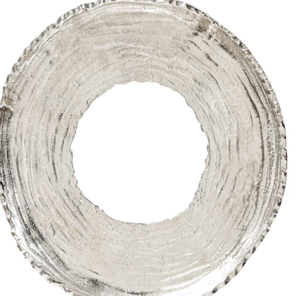 Nickel Round Metal Sculpture with Black Base (46cm)