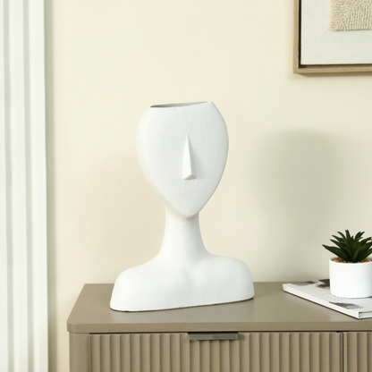 White Face Ceramic Vase