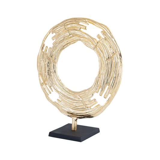 Gold Round Metal Sculpture (47cm)