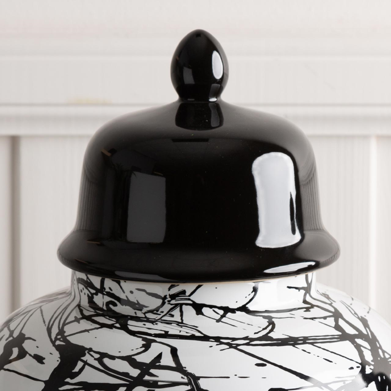 Black and White Splash Ginger Jar