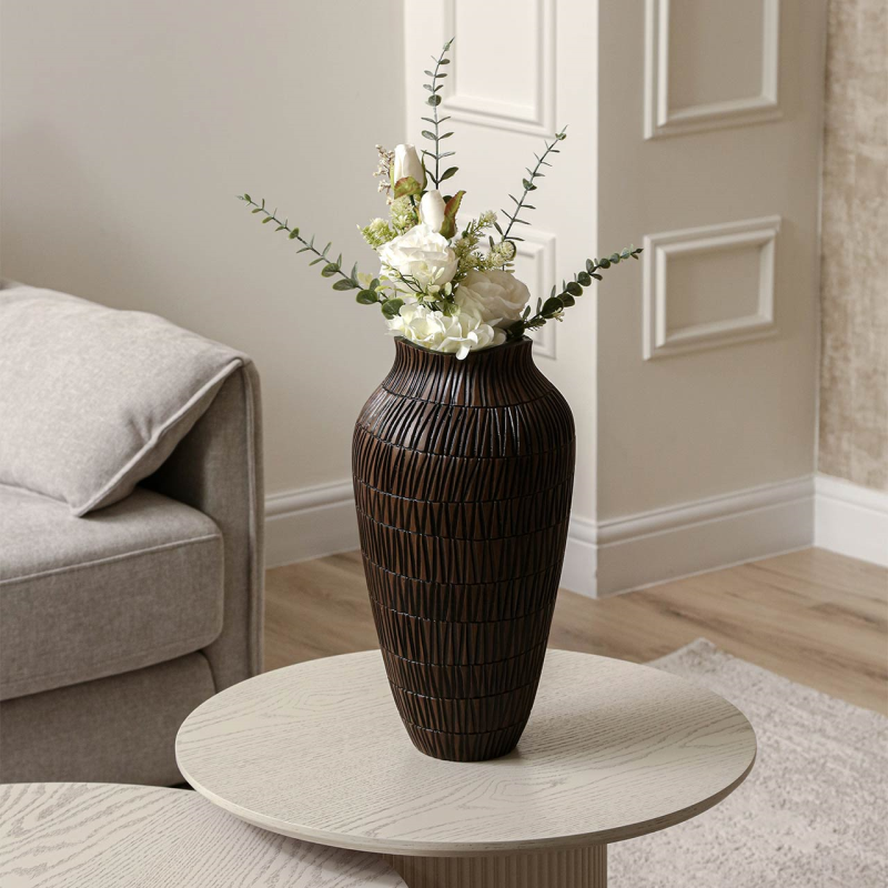 Black and Brown Polyresin Vase