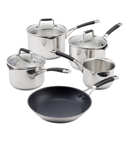 Stellar Flow 5 Piece Draining Saucepan Set